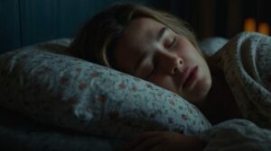 Leonardo_Kino_XL_woman_sleeping_with_mouth_open_in_cosy_bed_da_3