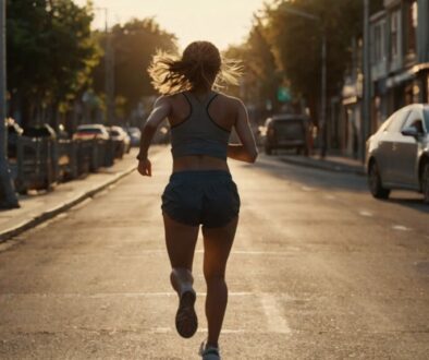 Leonardo_Kino_XL_young_woman_running_on_the_street_the_woman_w_1